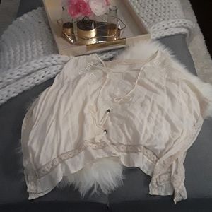 Cream bat wing top